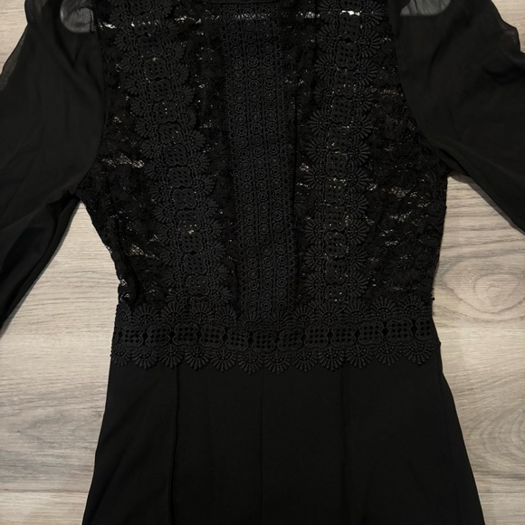 Emprada Lace Crochet Jumpsiuit size Large. Bodice and sleeves are sheer. - Picture 2 of 8